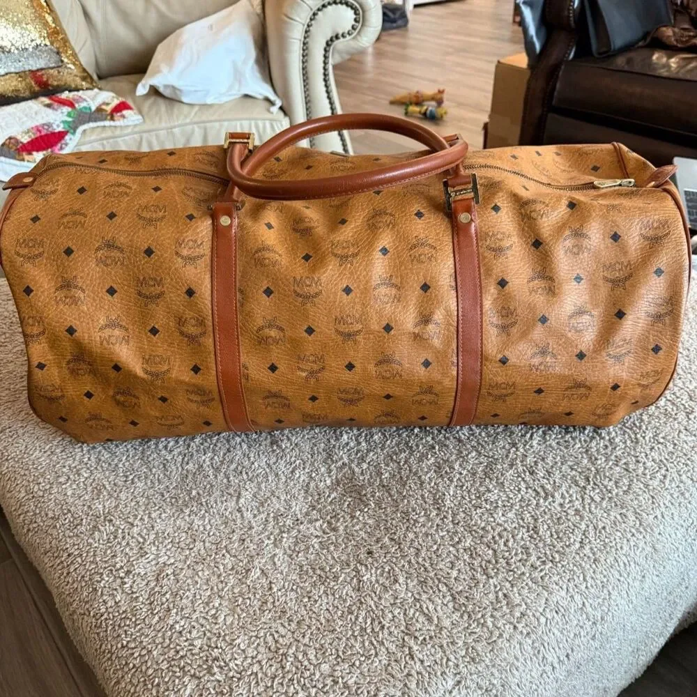 EUC MCM XL Weekender Travel Duffel Bag